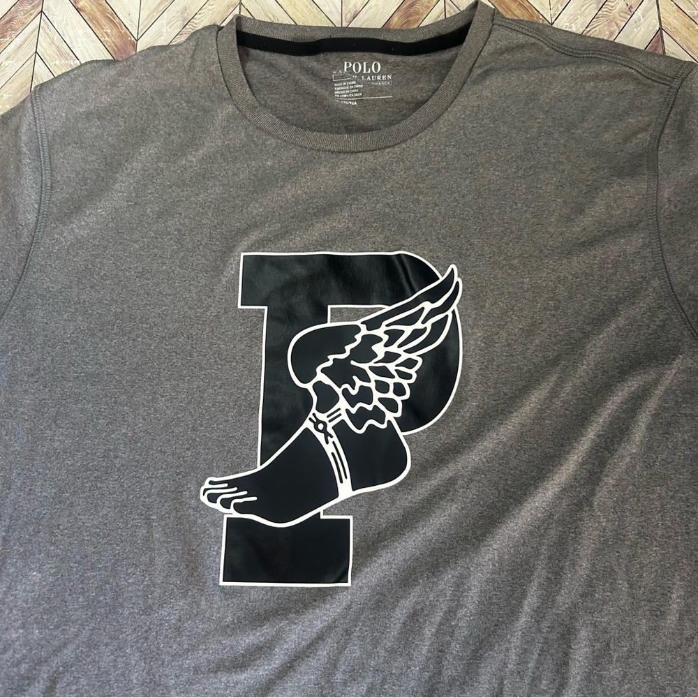 Polo Ralph Lauren Gray P-Wing Active Fit Performance T-Shirt Tee M -175/96A - Picture 2 of 7